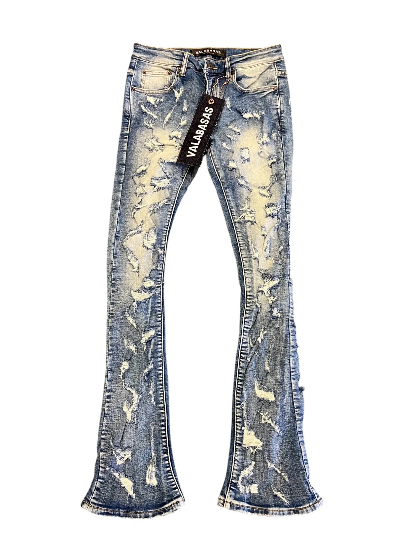 "RIPTIDE" DARK BLUE WASH STACKED JEAN
