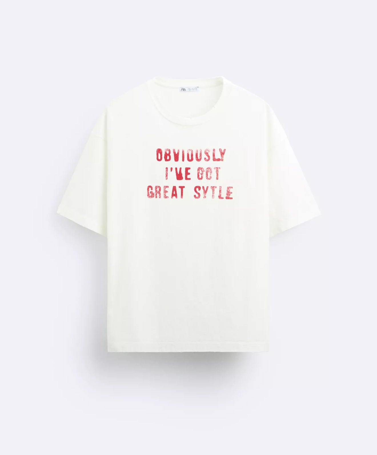 FADED T-SHIRT WITH SLOGAN OYSTER-WHITE