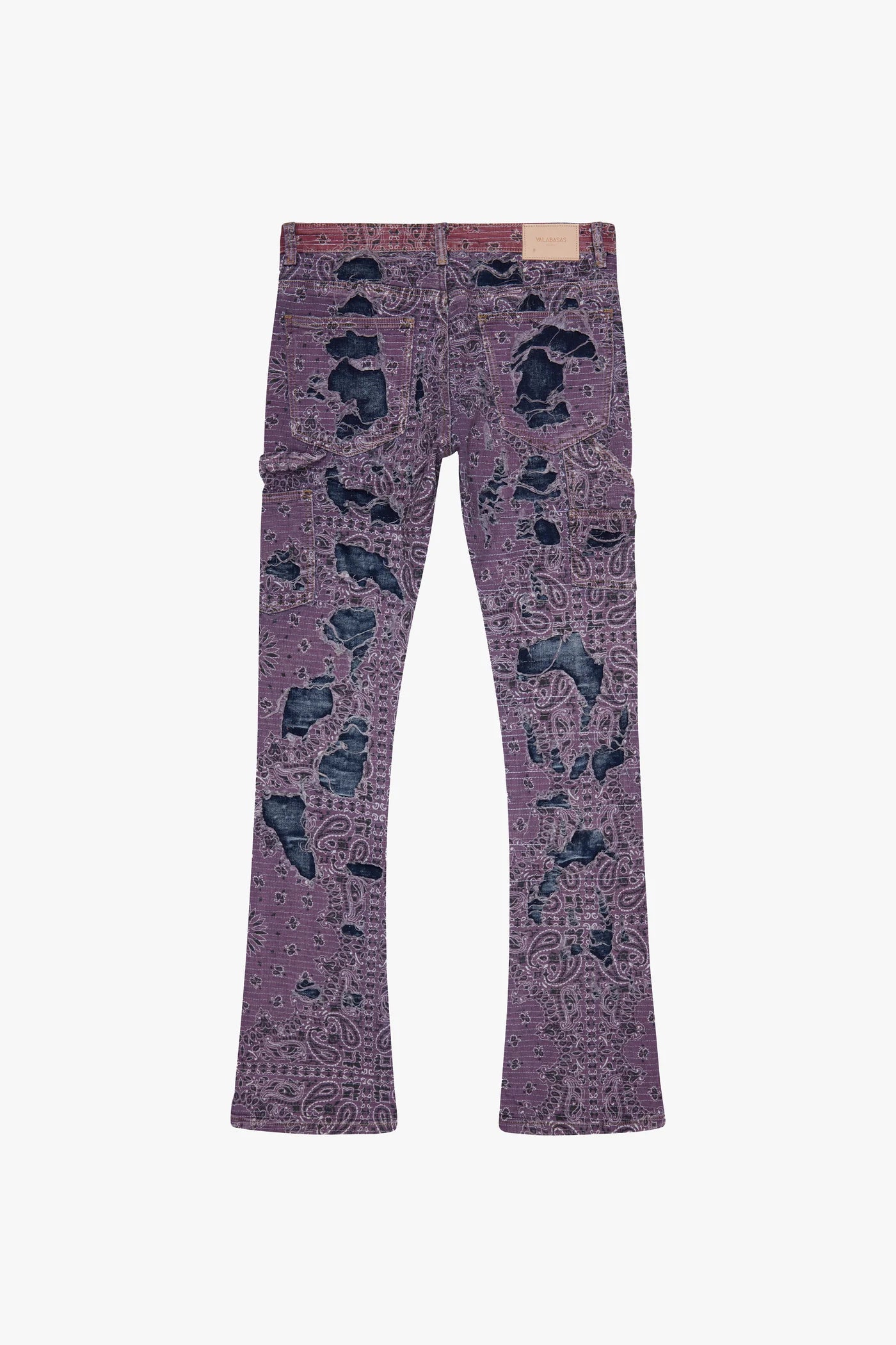 "BANDIT" LAVENDAR STACKED FLARE JEAN