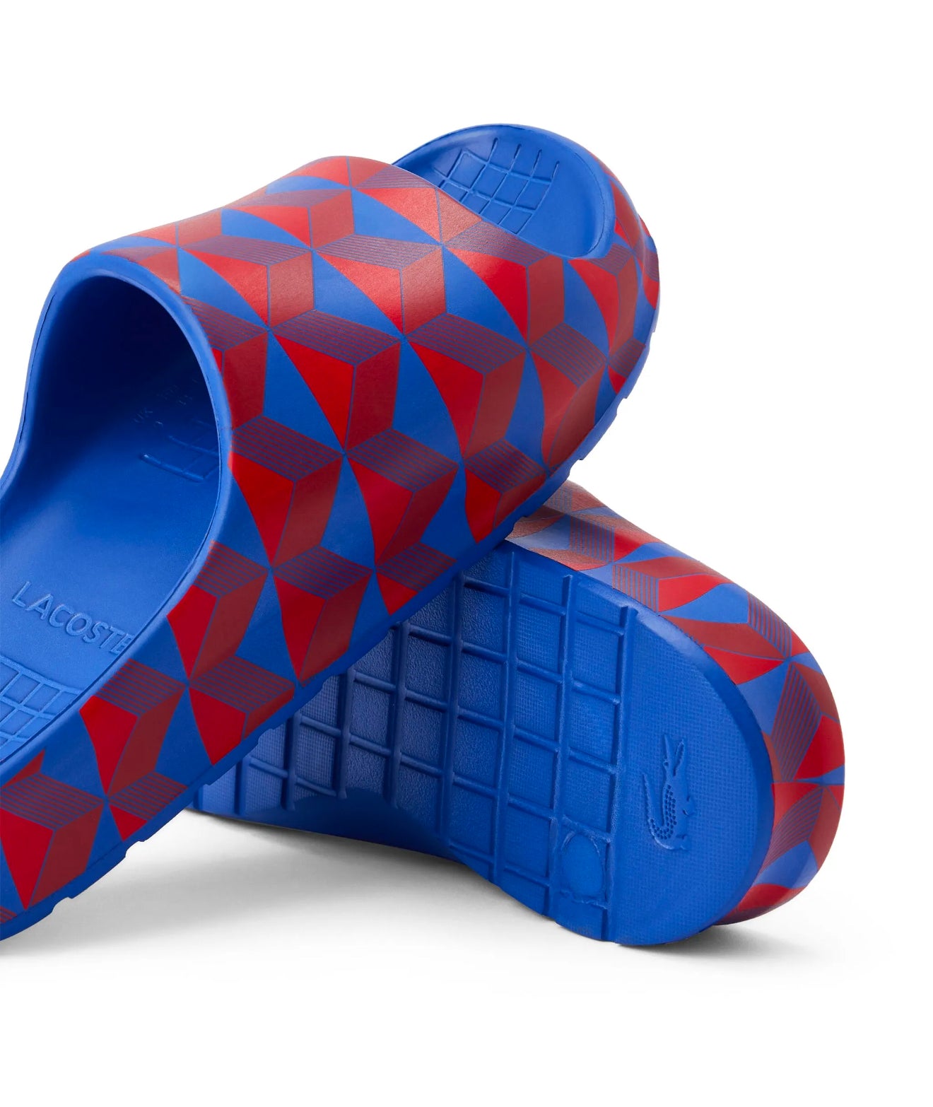Lacoste
Geometric-print open-toe slides
