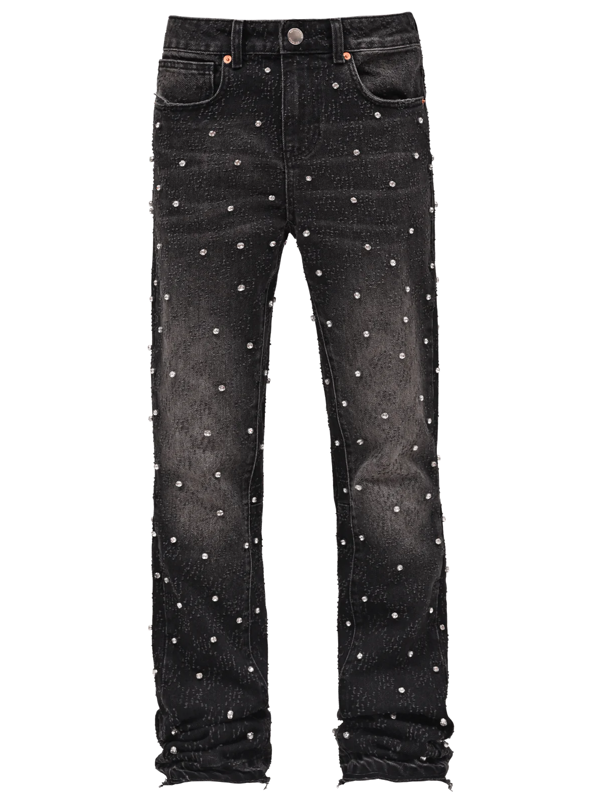 RHINESTONE FLARE DENIM - BLACK