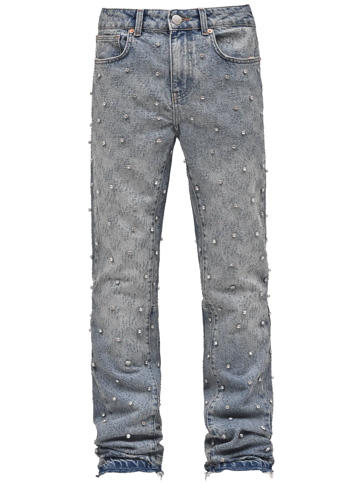RHINESTONE FLARE DENIM - LIGHT STONE