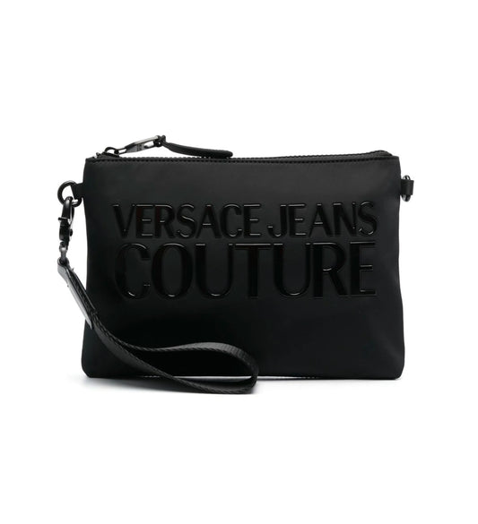 Versace Jeans Couture logo-patch zip-up clutch bag
