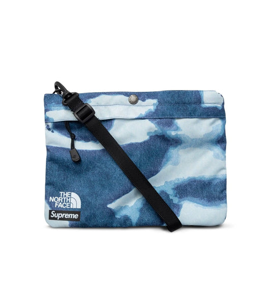 Supreme
X The North Face bleached denim-print shoulder bag