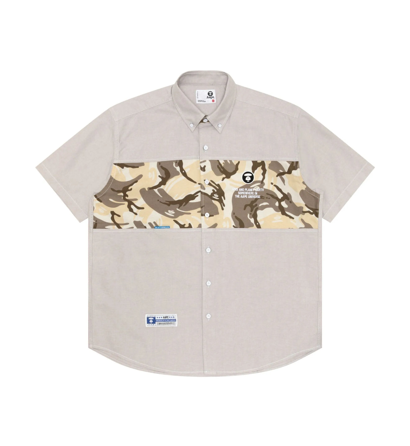 AAPE BY *A BATHING APE®️
camouflage-panel cotton shirt
