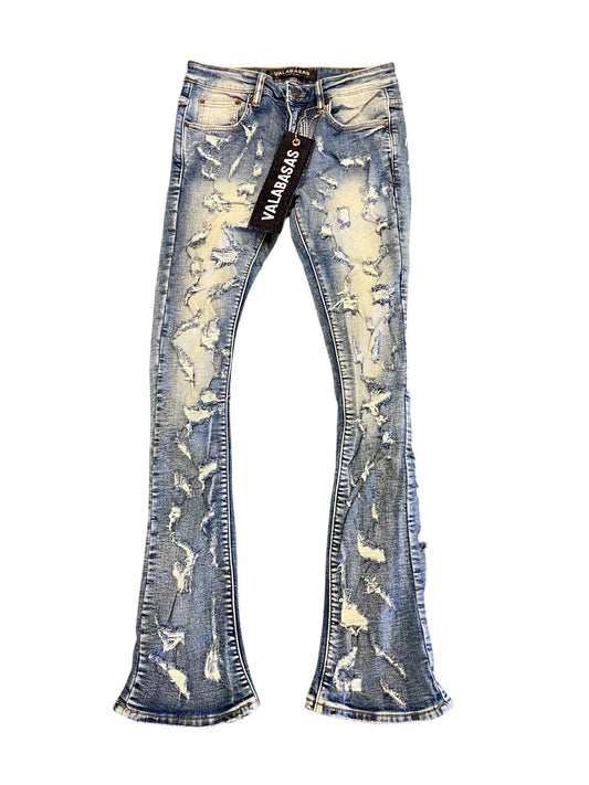"RIPTIDE" DARK BLUE WASH STACKED JEAN