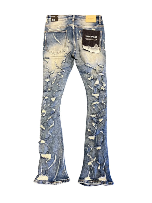"RIPTIDE" DARK BLUE WASH STACKED JEAN
