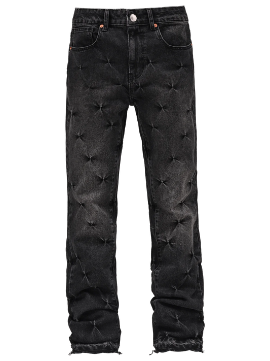 PINCHED FLARE DENIM - BLACK
